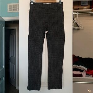 Ann Taylor Loft Pull On Straight Pants in Ponte pull on ankle gray plaid S small